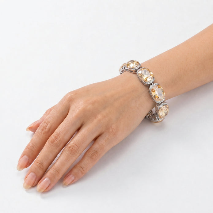 Crystal crystal tennis bracelet — variable colour - Citrine