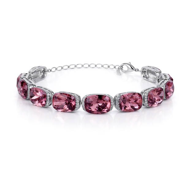 Crystal crystal tennis bracelet — variable colour - Mauve
