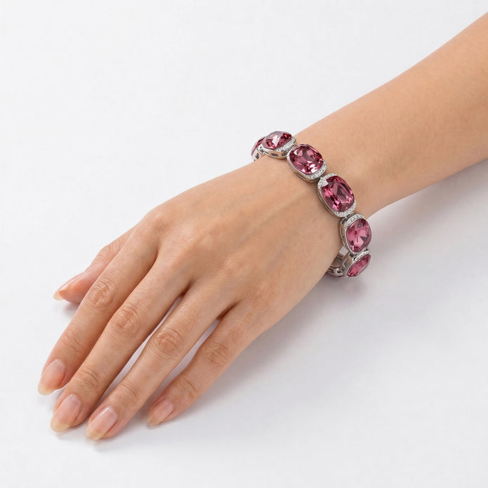 Crystal crystal tennis bracelet — variable colour - Mauve
