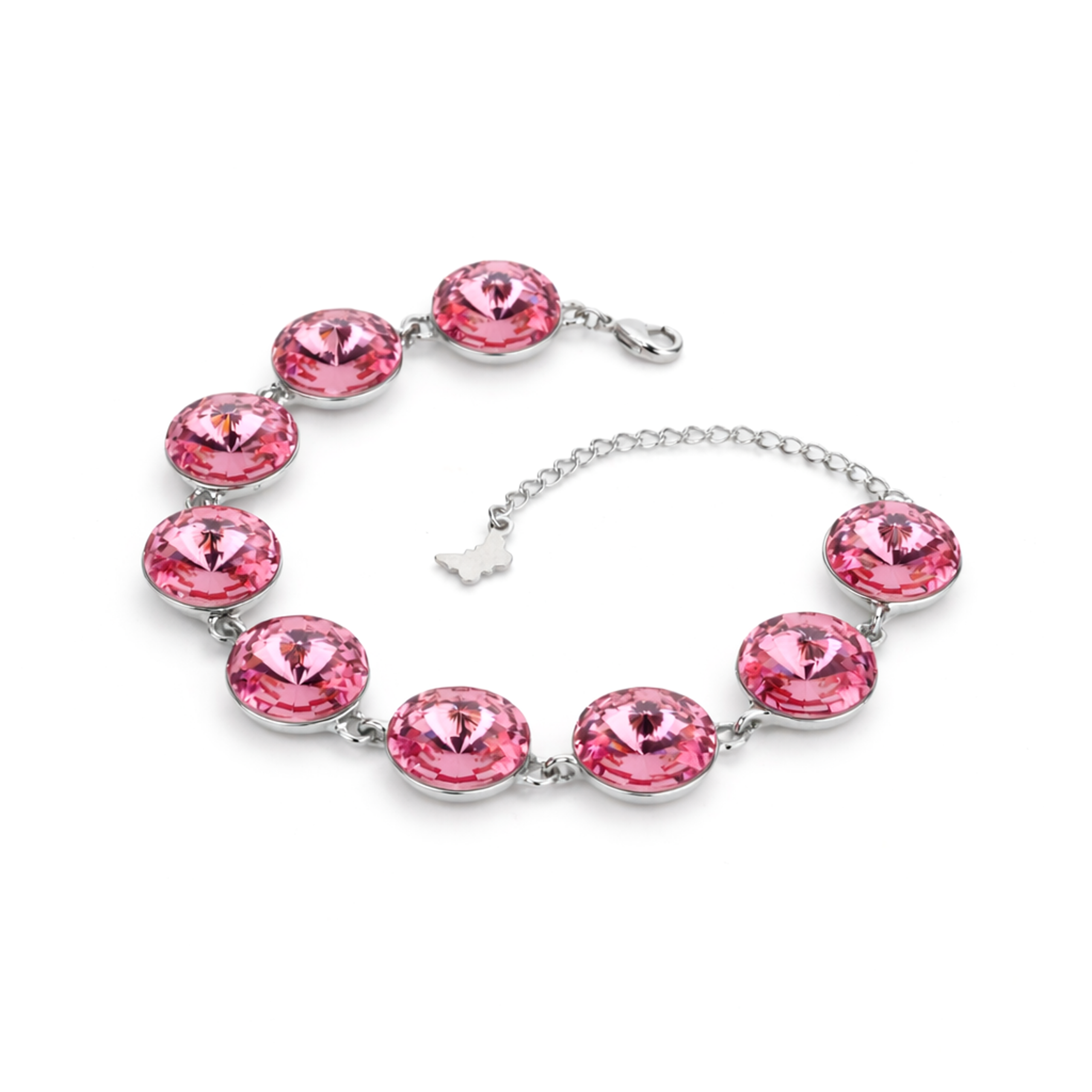 Rivoli crystal adjustable bracelet — variable colour - Fuchsia