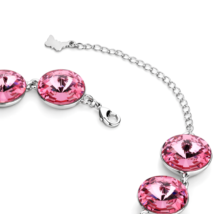 Rivoli crystal adjustable bracelet — variable colour - Fuchsia