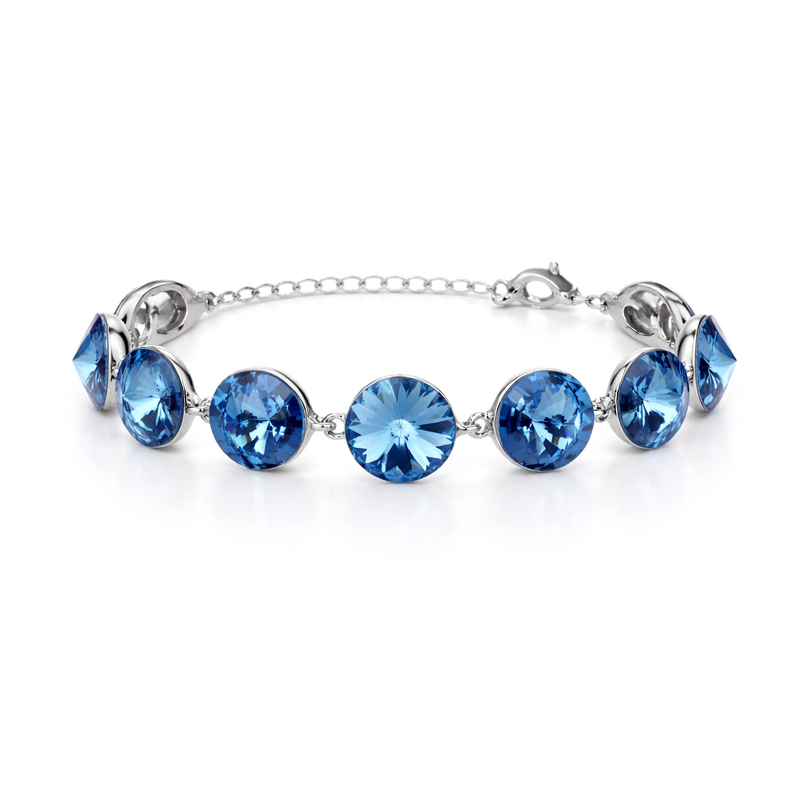 Rivoli crystal adjustable bracelet — variable colour - Aqua Blue