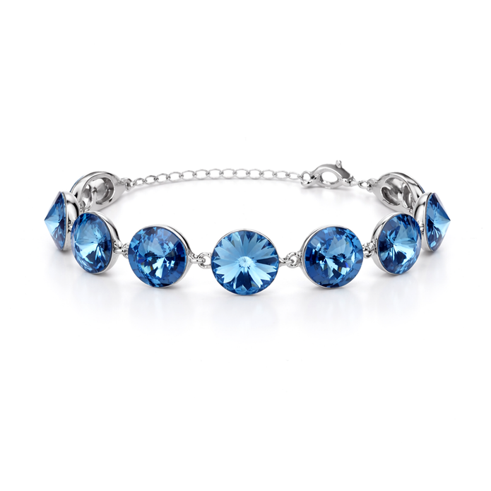Rivoli crystal adjustable bracelet — variable colour - Aqua Blue