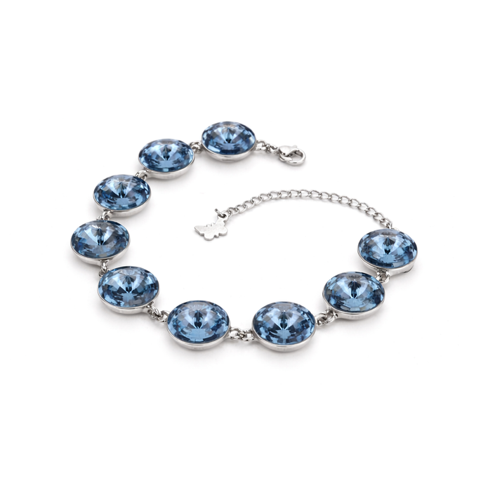 Rivoli crystal adjustable bracelet — variable colour - Aqua Blue