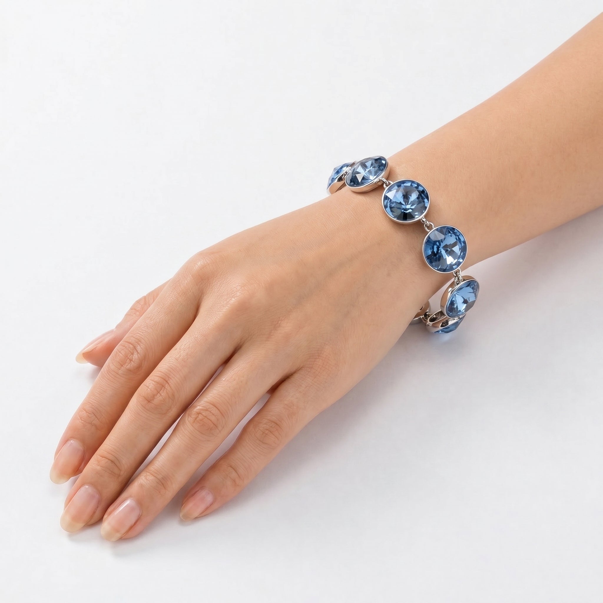 Rivoli crystal adjustable bracelet — variable colour - Aqua Blue