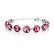 Rivoli crystal adjustable bracelet — variable colour - Rose pink