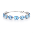 Oval-cut crystal adjustable bracelet — variable colour - Aqua Blue