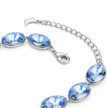 Oval-cut crystal adjustable bracelet — variable colour - Aqua Blue