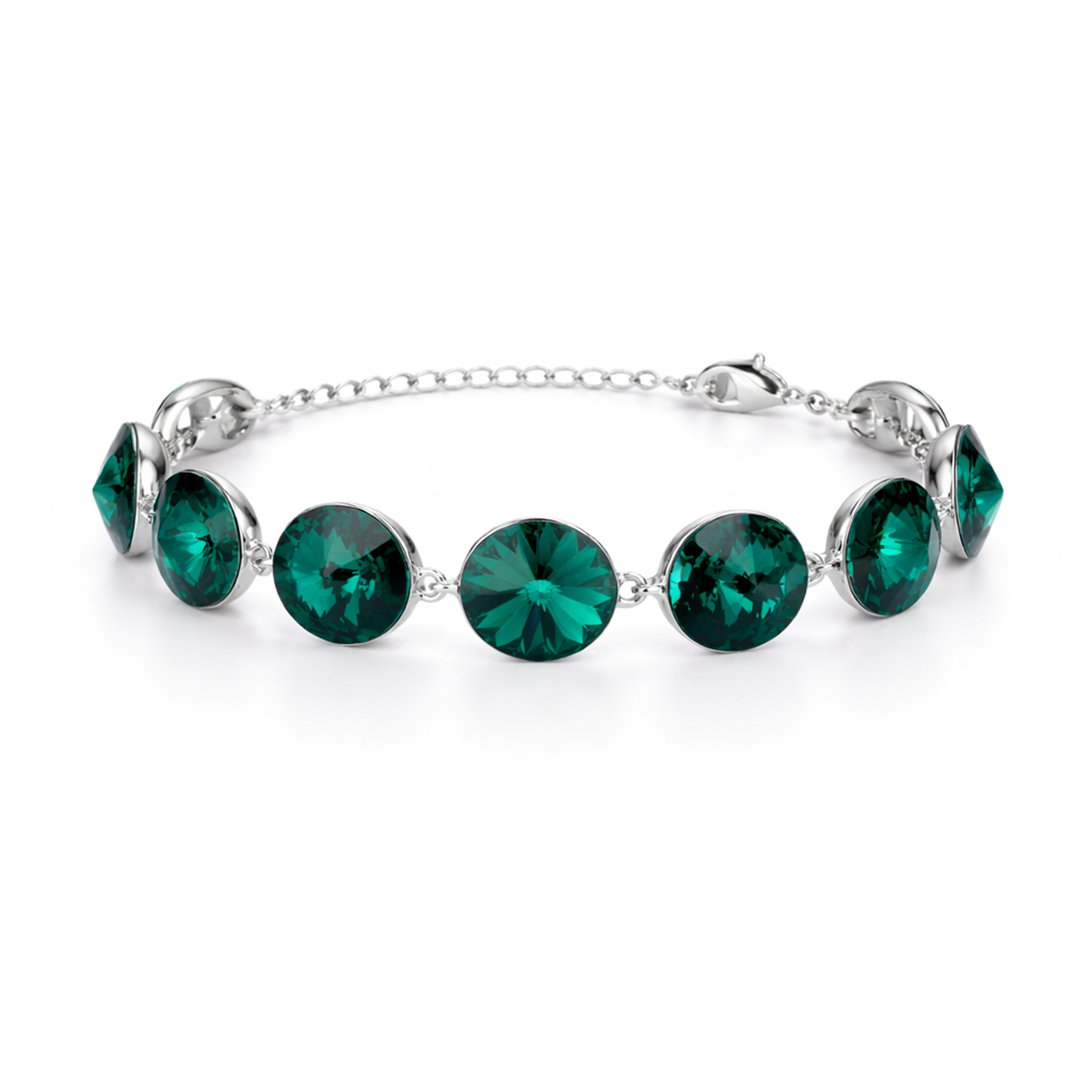 Rivoli crystal adjustable bracelet — variable colour - Emerald Green