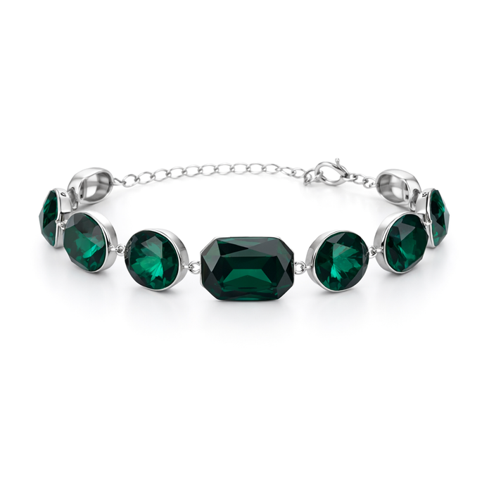 Crystal crystal adjustable bracelet — variable colour - Emerald Green