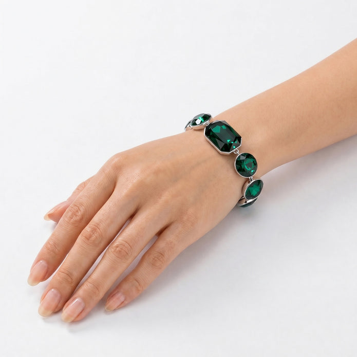 Crystal crystal adjustable bracelet — variable colour - Emerald Green