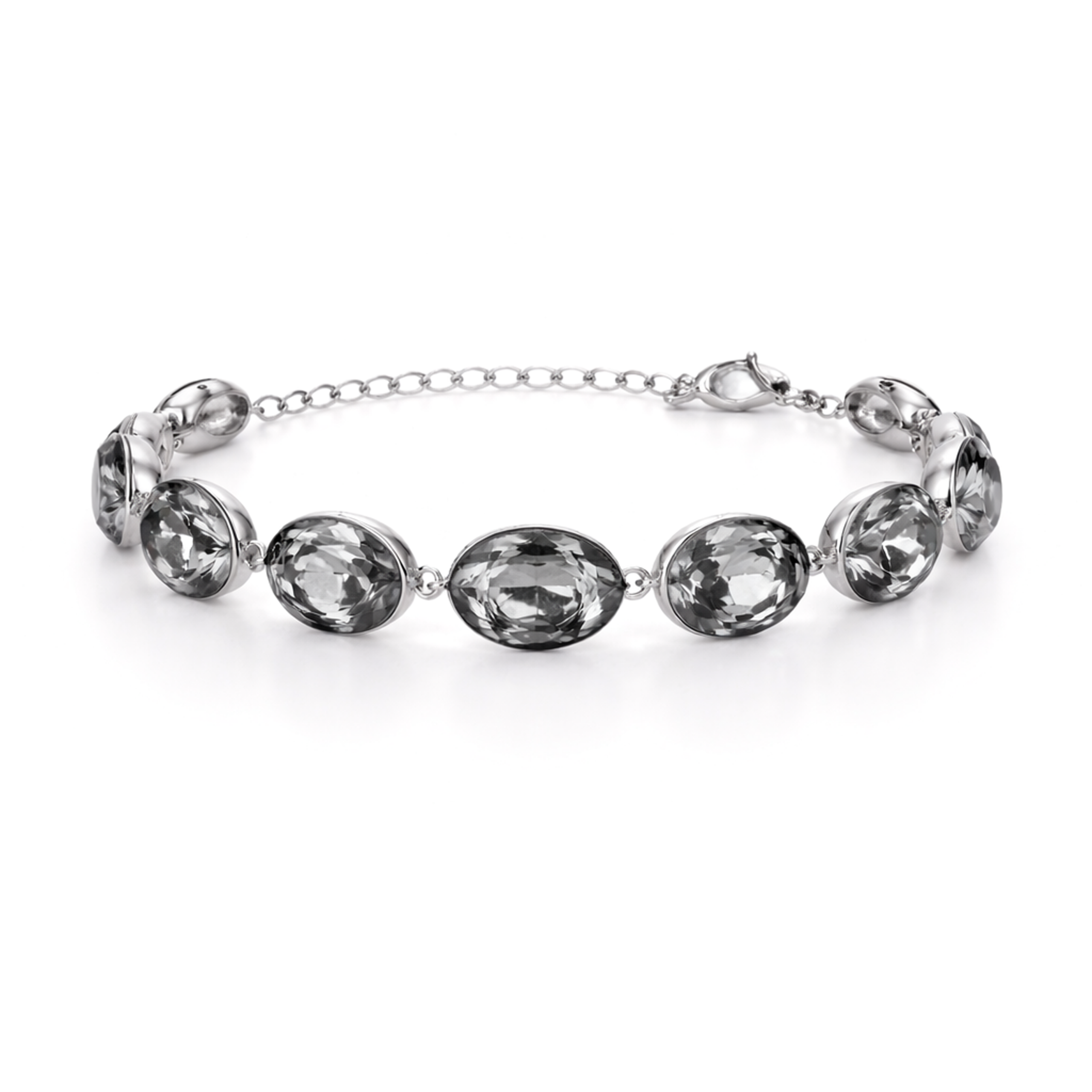 Crystal crystal adjustable bracelet — variable colour - Gunmetal