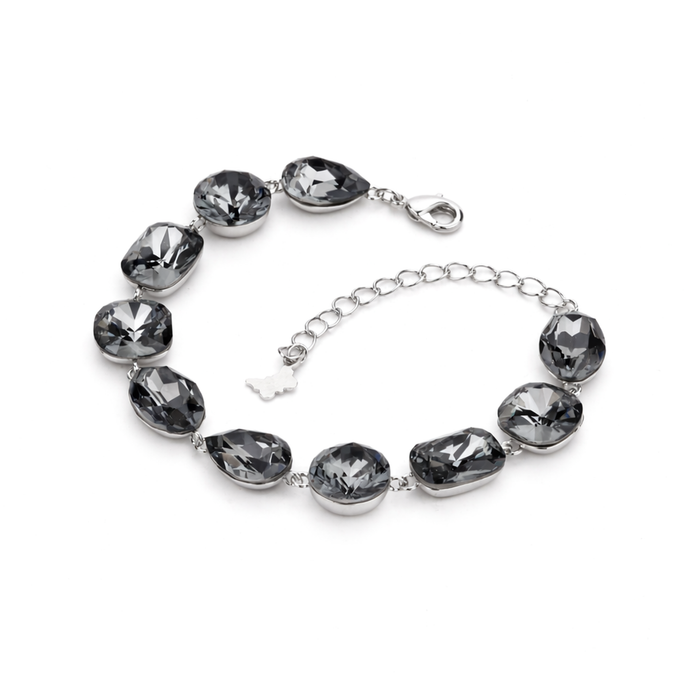 Crystal crystal adjustable bracelet — variable colour - Gunmetal