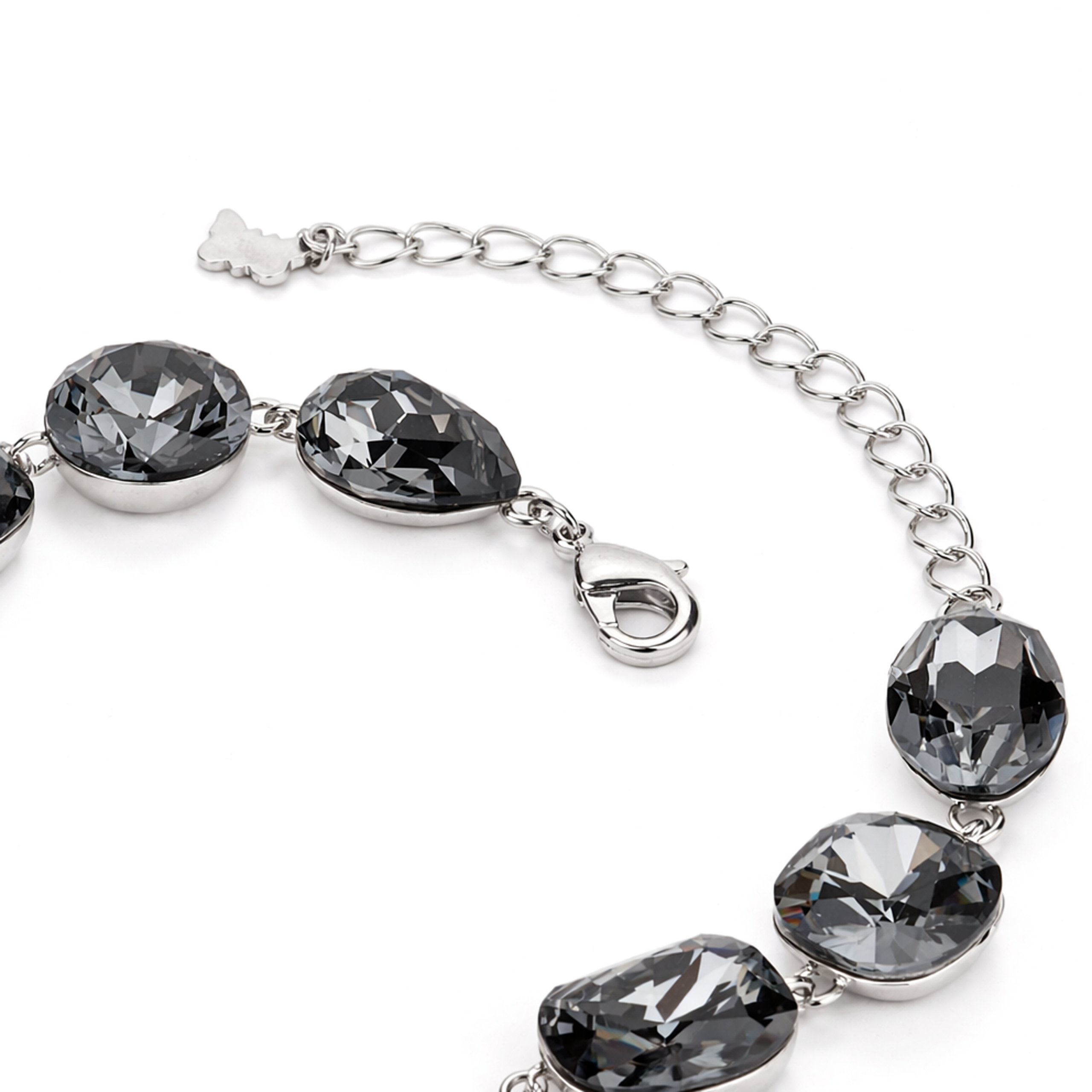 Crystal crystal adjustable bracelet — variable colour - Gunmetal