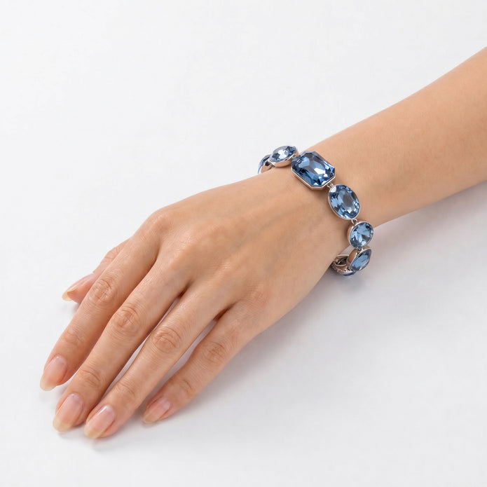 Crystal crystal adjustable bracelet — variable colour - Deep Blue
