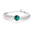 Pearl crystal chain bracelet — variable colour - Emerald Green