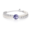 Pearl crystal chain bracelet — variable colour - Violet