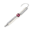 Pearl crystal chain bracelet — variable colour - Fuchsia