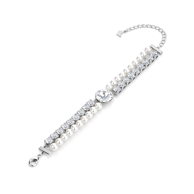 Pearl crystal chain bracelet — variable colour - Clear