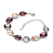 Multi-Colour Mixed Crystal Chain Bracelet Silver