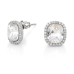 Halo Cushion-Cut Stud Earrings - Clear
