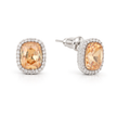 Halo Cushion-Cut Stud Earrings - Citrine