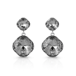 Two-Tier Cushion Drop Earrings - Black