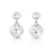 Two-Tier Cushion Drop Earrings - Clear
