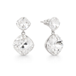 Two-Tier Cushion Drop Earrings - Clear