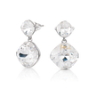 Two-Tier Cushion Drop Earrings - Clear