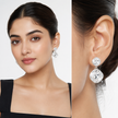 Two-Tier Cushion Drop Earrings - Clear