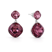 Two-Tier Cushion Drop Earrings - Burgundy