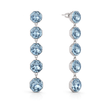 Octagonal Tennis Drop Earrings - Aqua Blue
