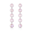 Octagonal Tennis Drop Earrings - Rose pink