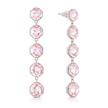 Octagonal Tennis Drop Earrings - Rose pink