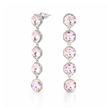 Octagonal Tennis Drop Earrings - Rose pink