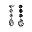 Tennis Drop Earrings with Pear Finale - Black