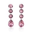 Tennis Drop Earrings with Pear Finale - Rose pink
