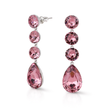 Tennis Drop Earrings with Pear Finale - Rose pink