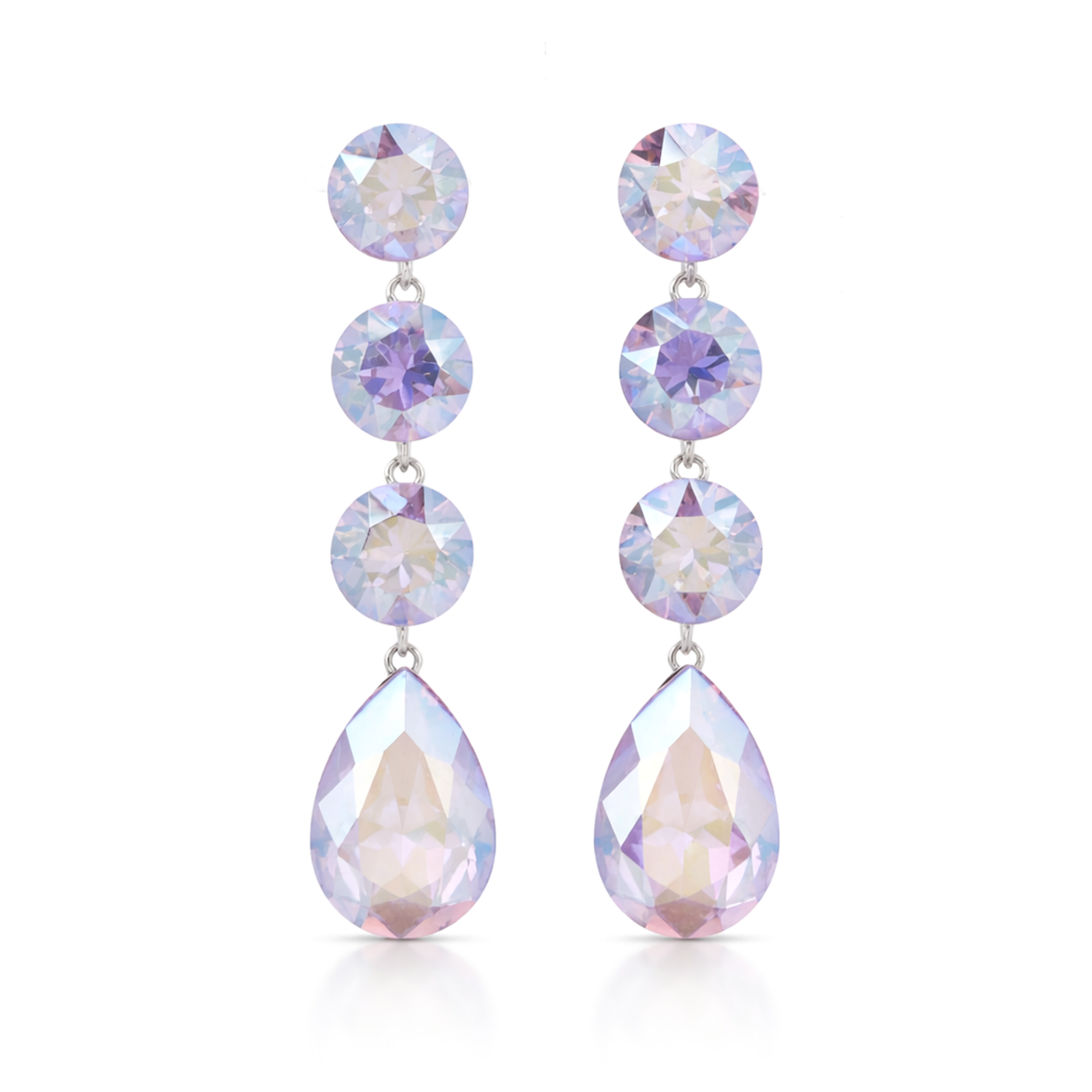 Tennis Drop Earrings with Pear Finale - Aurora