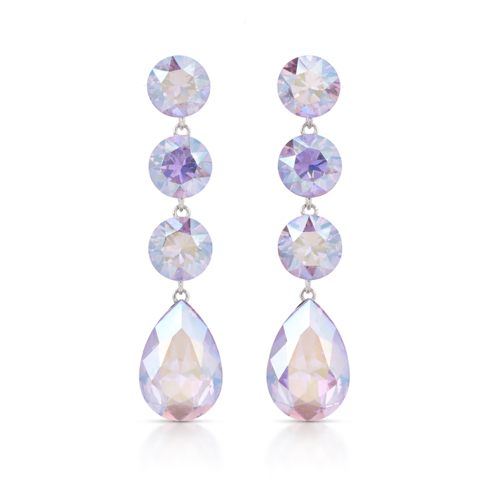 Tennis Drop Earrings with Pear Finale - Aurora