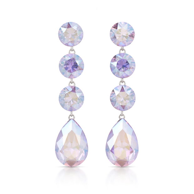 Tennis Drop Earrings with Pear Finale - Aurora