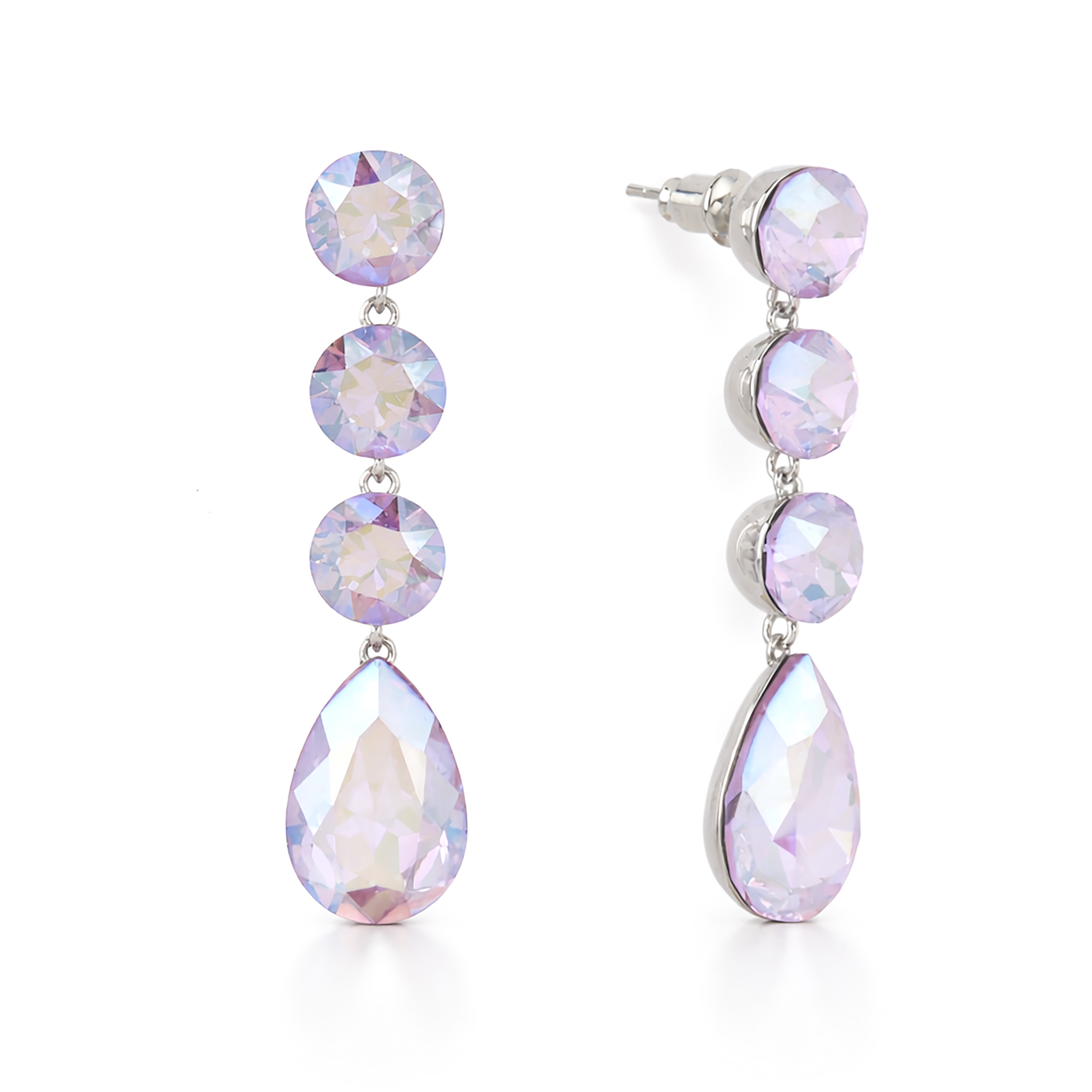 Tennis Drop Earrings with Pear Finale - Aurora