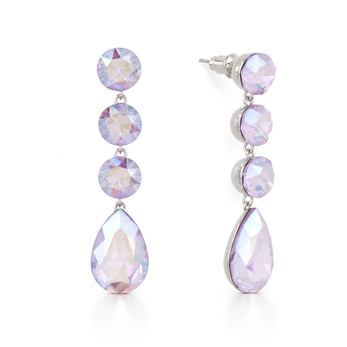 Tennis Drop Earrings with Pear Finale - Aurora