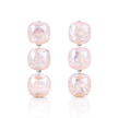 Opal-Effect Cushion Drop Earrings - Rose Quartz