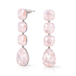 Opal-Effect Cushion Drop Earrings - Rose Quartz