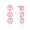 Opal-Effect Cushion Drop Earrings - Rose pink