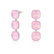 Opal-Effect Cushion Drop Earrings - Rose pink
