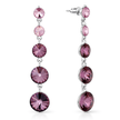 Graduating Rivoli Drop Earrings - Plum