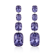 Three-Stone Cushion Drop Earrings - Amethyst